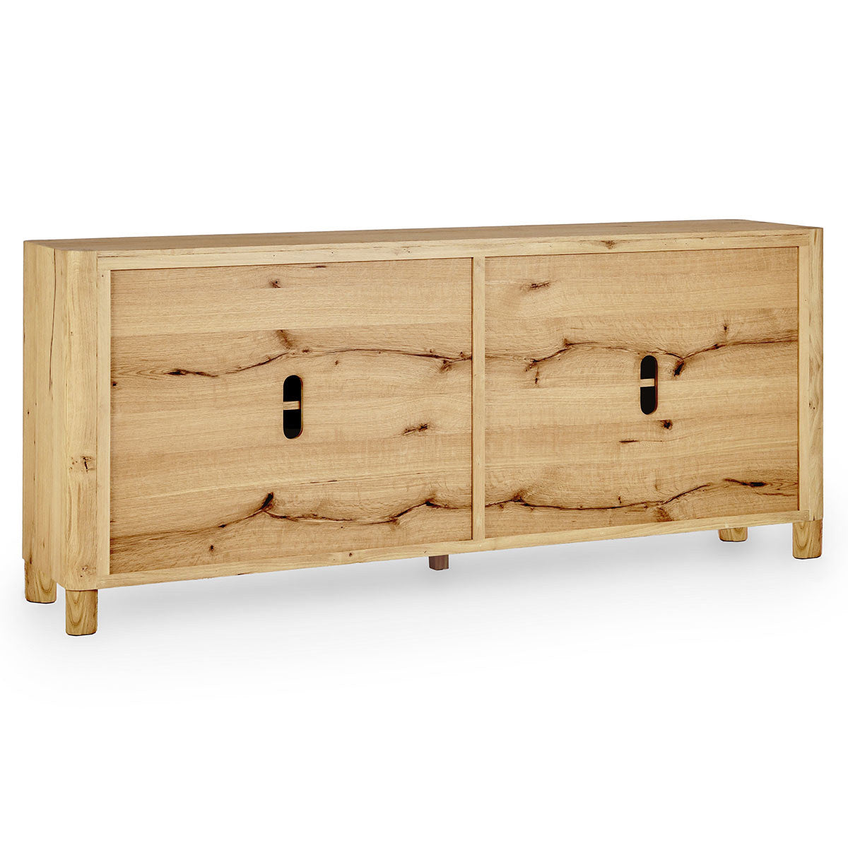 True Natural Oak Veneer Buffets & Cabinet Orlando Four-Door Buffet Collection