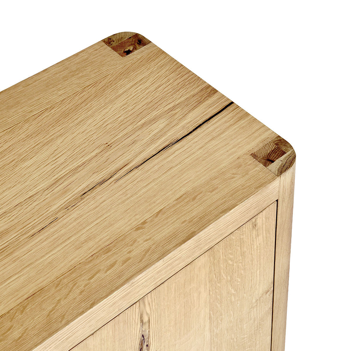 True Natural Oak Veneer Buffets & Cabinet Orlando Four-Door Buffet Collection