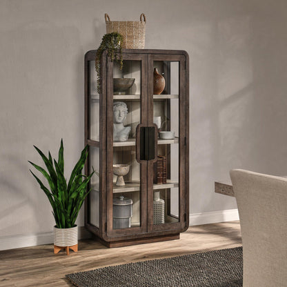 Brown Reclaimed Pine Display Cabinet Ollie Display Cabinet Collection