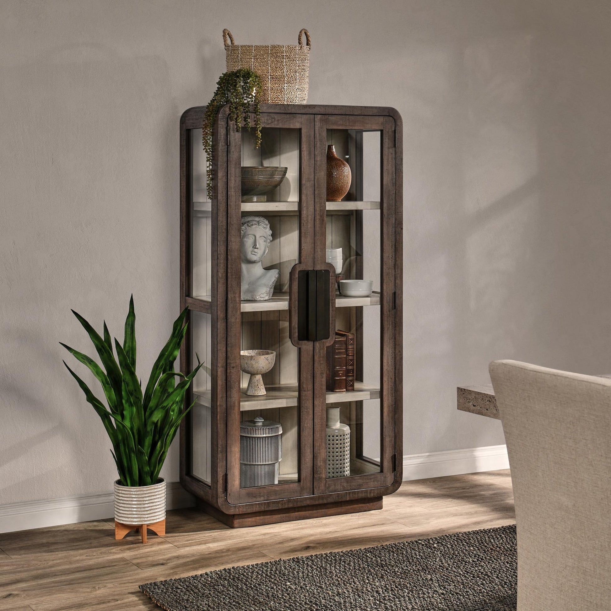 Ollie Display Cabinet Brown