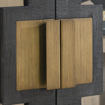 Carbon Black Reclaimed Pine Buffets & Cabinet Larson Two-Door Cabinet Collection