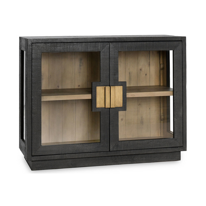Carbon Black Reclaimed Pine Buffets & Cabinet Larson Two-Door Cabinet Collection