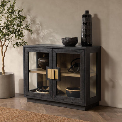 Carbon Black Reclaimed Pine Buffets & Cabinet Larson Two-Door Cabinet Collection