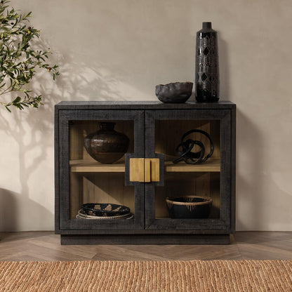 Carbon Black Reclaimed Pine Buffets & Cabinet Larson Two-Door Cabinet Collection