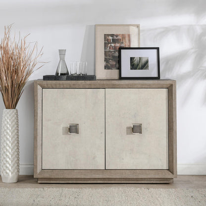 Distressed Gray/Antique White Reclaimed Pine Buffets & Cabinet Denver Two-Door Cabinet Distressed Collection