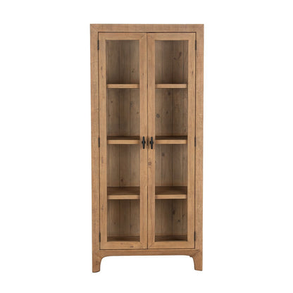 Warm Natural Reclaimed Pine Display Cabinet Crest Display Cabinet Collection
