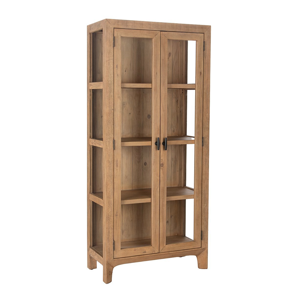Warm Natural Reclaimed Pine Display Cabinet Crest Display Cabinet Collection