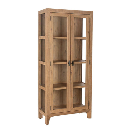 Warm Natural Reclaimed Pine Display Cabinet Crest Display Cabinet Collection