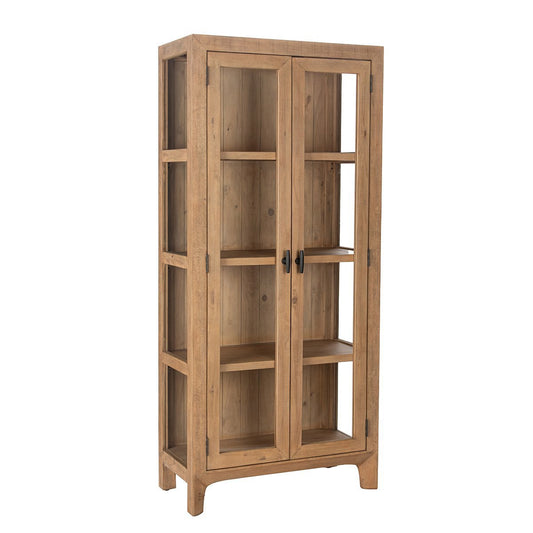 Warm Natural Reclaimed Pine Display Cabinet Crest Display Cabinet Collection