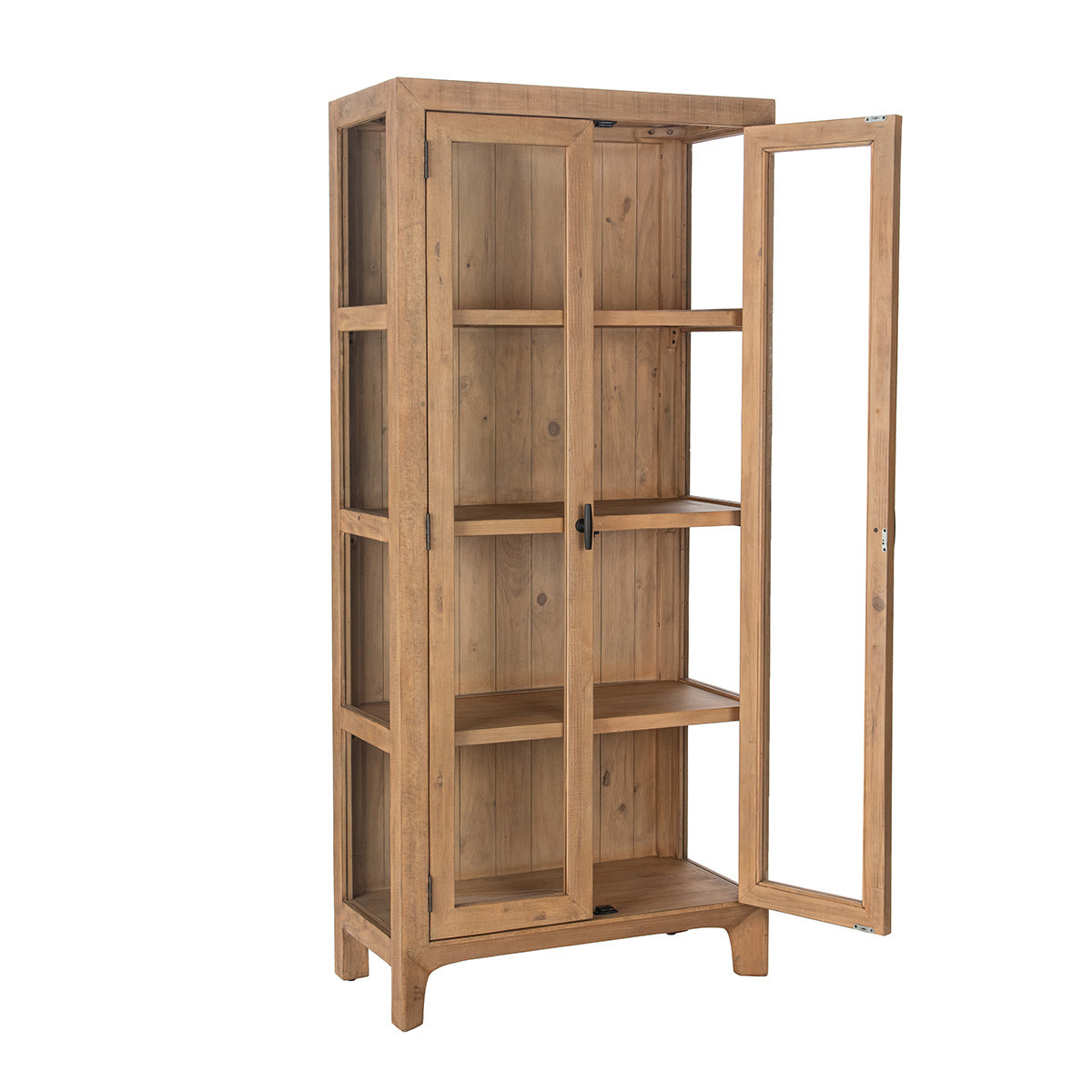 Warm Natural Reclaimed Pine Display Cabinet Crest Display Cabinet Collection