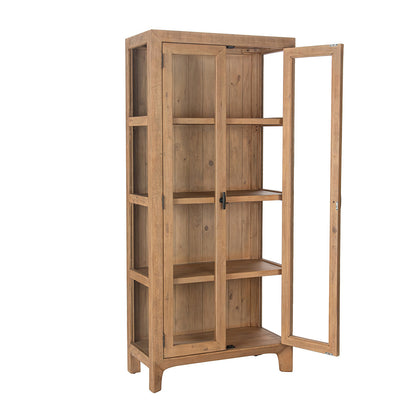 Warm Natural Reclaimed Pine Display Cabinet Crest Display Cabinet Collection
