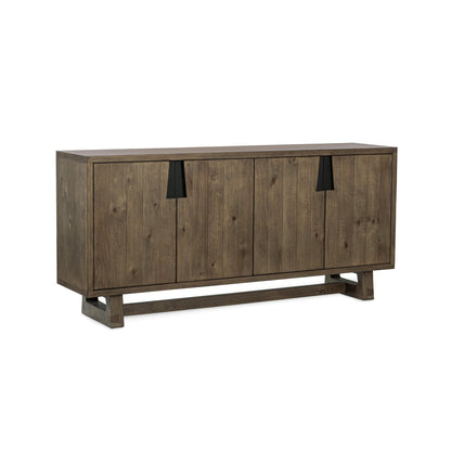 Smoke Brown Reclaimed Pine Buffets & Cabinet Lyra Four-Door Buffet Collection
