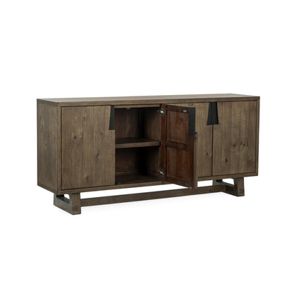 Smoke Brown Reclaimed Pine Buffets & Cabinet Lyra Four-Door Buffet Collection