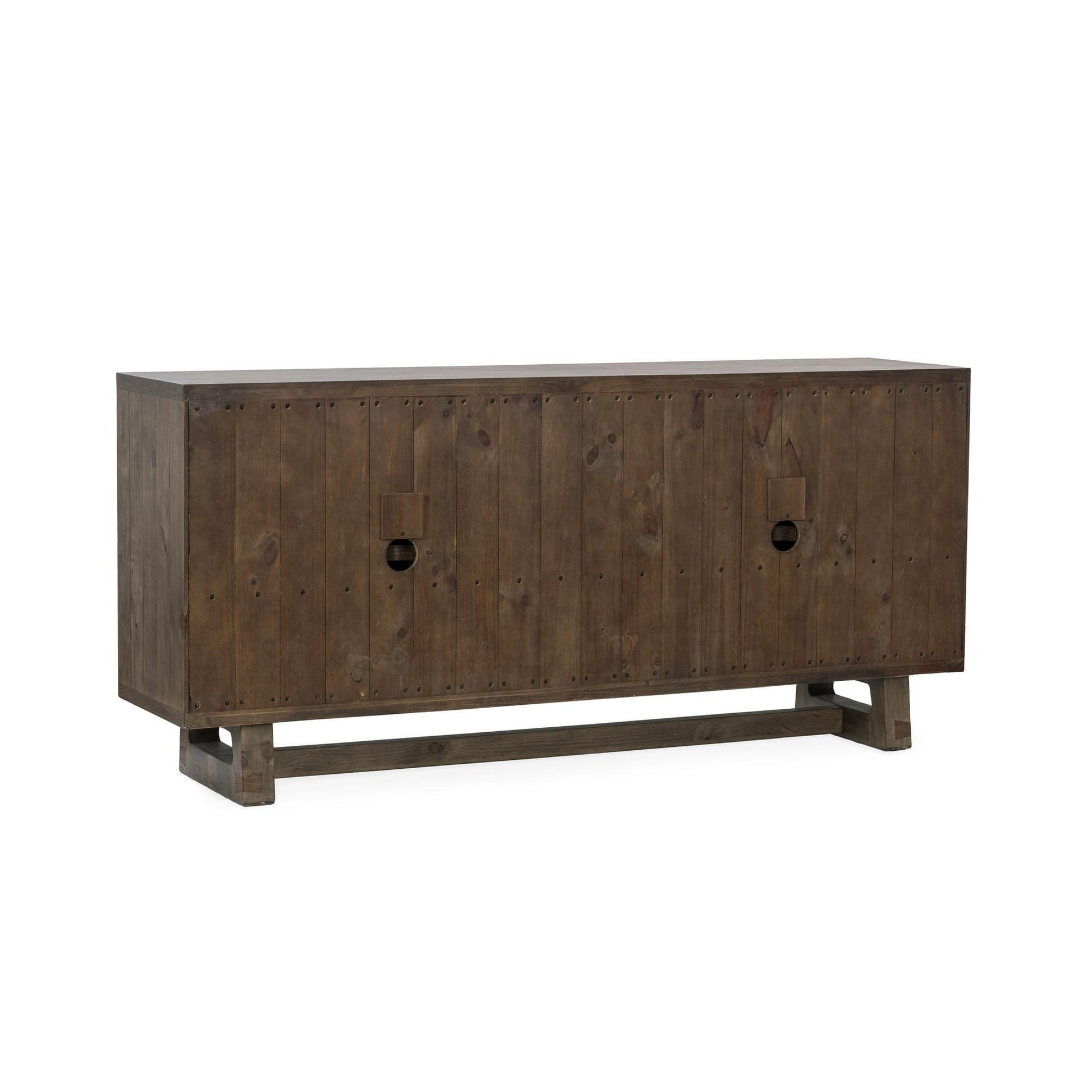 Smoke Brown Reclaimed Pine Buffets & Cabinet Lyra Four-Door Buffet Collection