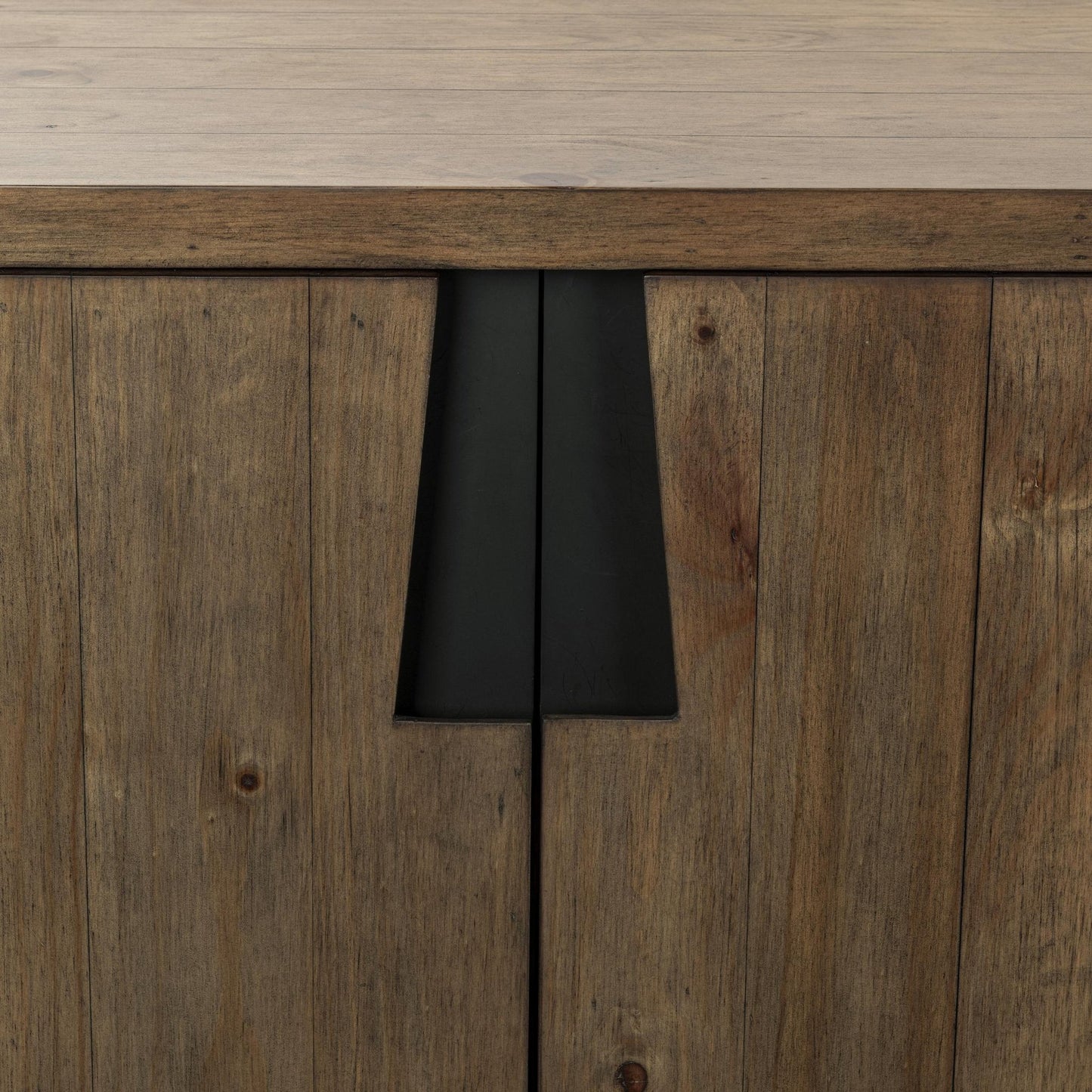 Smoke Brown Reclaimed Pine Buffets & Cabinet Lyra Four-Door Buffet Collection
