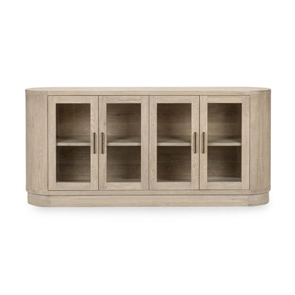 Cream Washed Oak Veneer Buffets & Cabinet Vander Four-Door Buffet Collection
