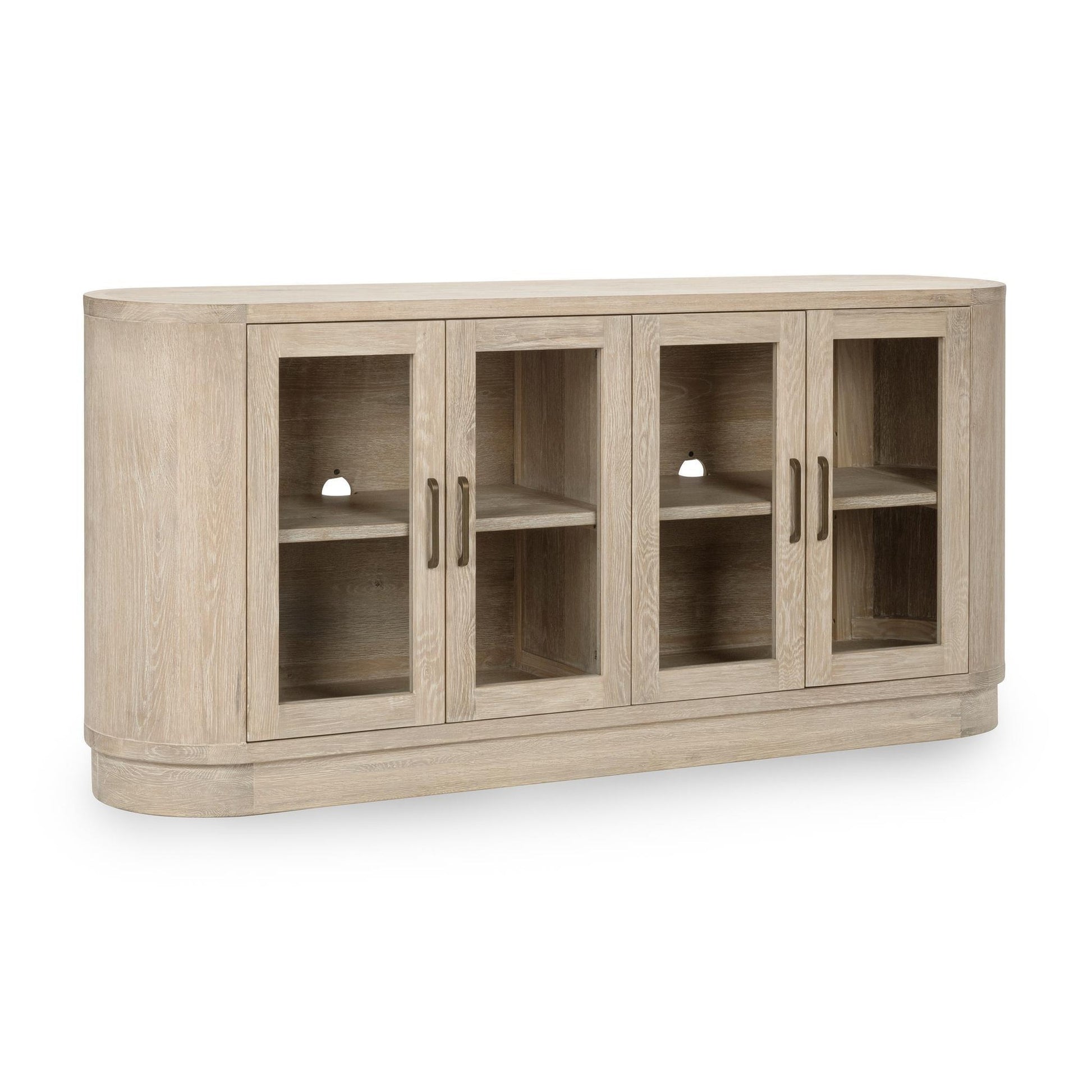 Cream Washed Oak Veneer Buffets & Cabinet Vander Four-Door Buffet Collection