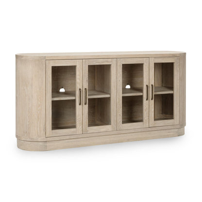 Cream Washed Oak Veneer Buffets & Cabinet Vander Four-Door Buffet Collection