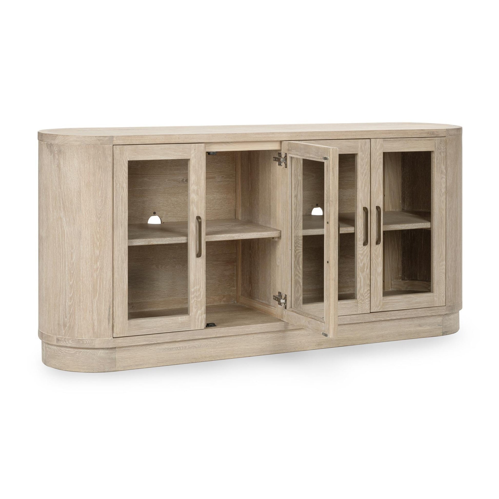 Cream Washed Oak Veneer Buffets & Cabinet Vander Four-Door Buffet Collection