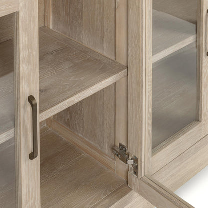 Cream Washed Oak Veneer Buffets & Cabinet Vander Four-Door Buffet Collection