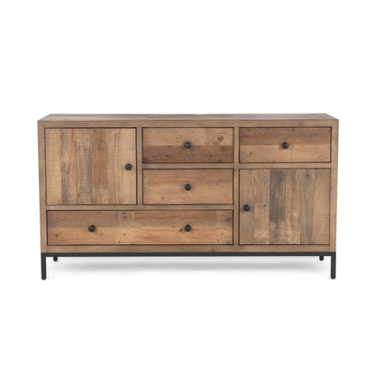 Natural Pine Reclaimed Pine Buffets & Cabinet Dita Four-Drawer Two-Door Buffet Collection