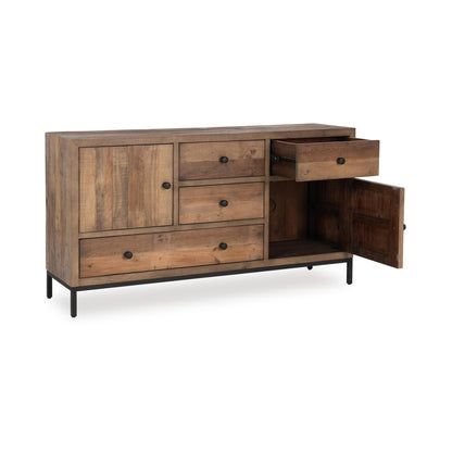 Natural Pine Reclaimed Pine Buffets & Cabinet Dita Four-Drawer Two-Door Buffet Collection