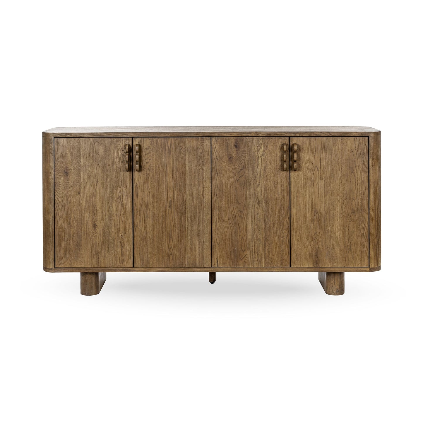 Tawny Brown Oak Veneer Buffets & Cabinet Tacoma Four-Door Buffet Collection