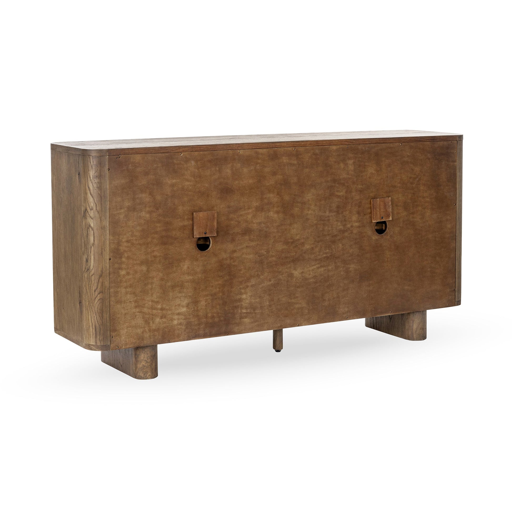 Tawny Brown Oak Veneer Buffets & Cabinet Tacoma Four-Door Buffet Collection