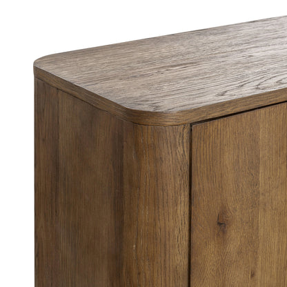 Tawny Brown Oak Veneer Buffets & Cabinet Tacoma Four-Door Buffet Collection