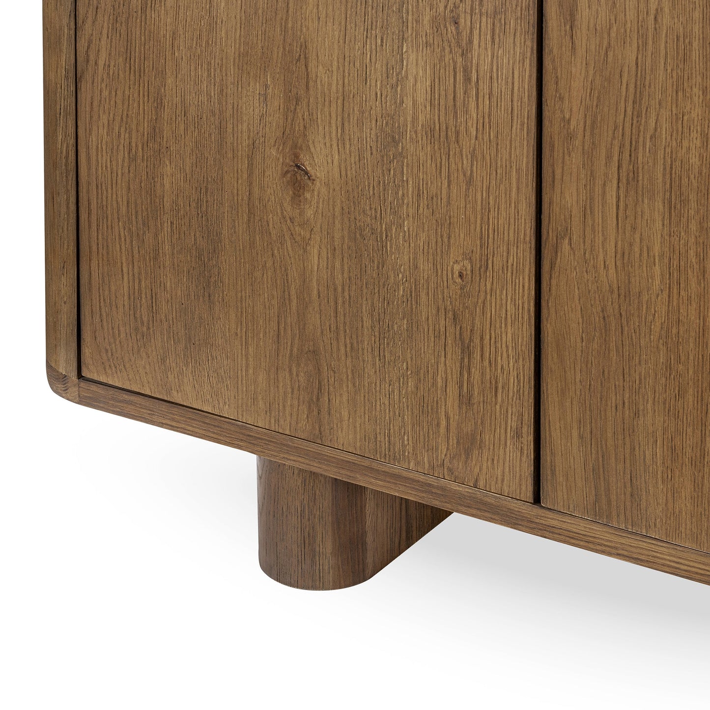Tawny Brown Oak Veneer Buffets & Cabinet Tacoma Four-Door Buffet Collection