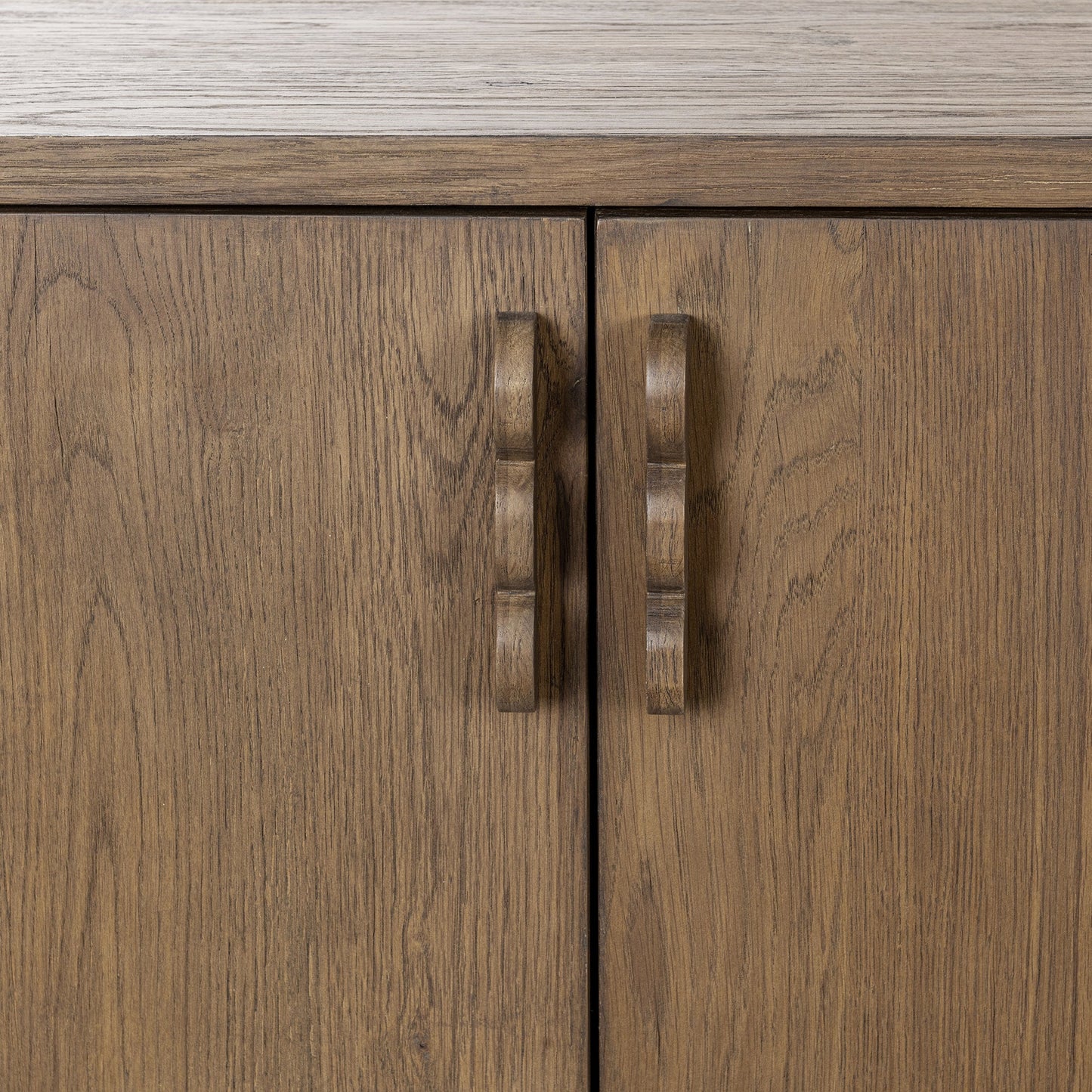 Tawny Brown Oak Veneer Buffets & Cabinet Tacoma Four-Door Buffet Collection