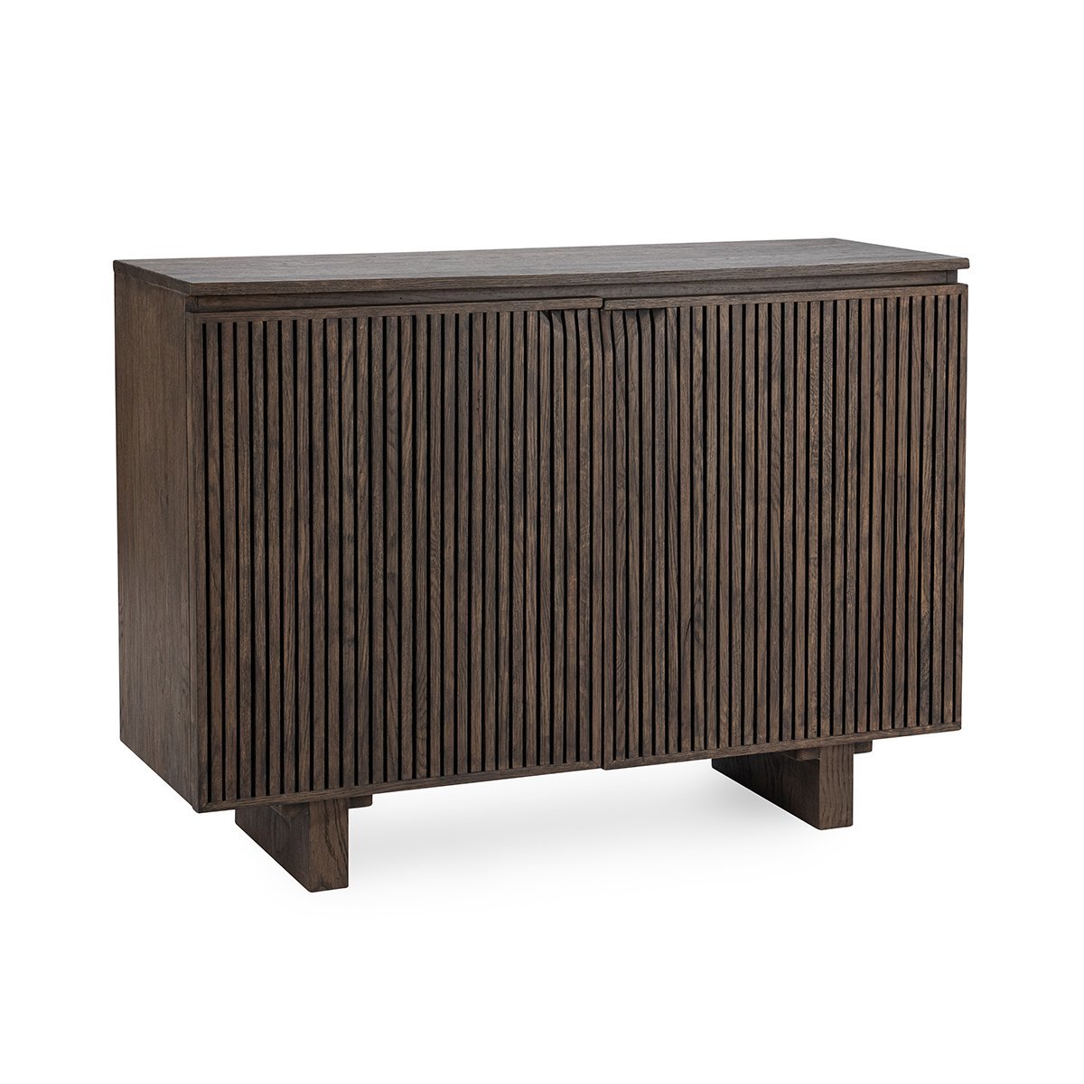 Toasted Brown Oak Veneer Buffets & Cabinet Roya Two-Door Cabinet Collection