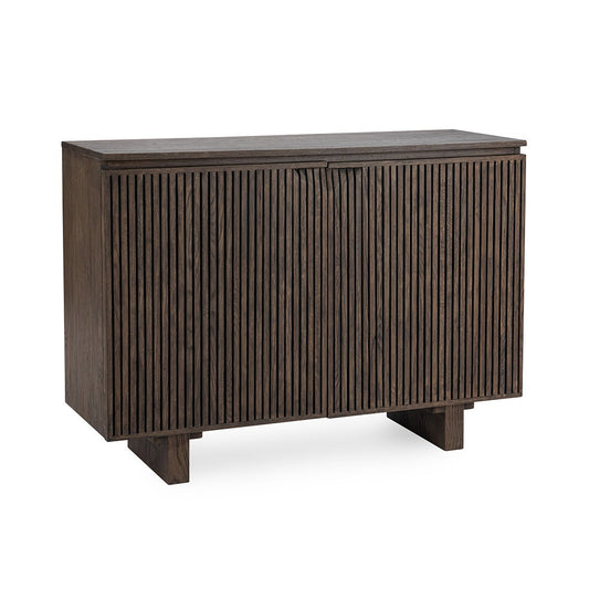 Toasted Brown Oak Veneer Buffets & Cabinet Roya Two-Door Cabinet Collection