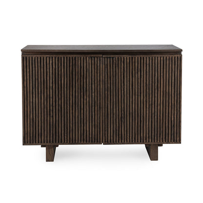 Toasted Brown Oak Veneer Buffets & Cabinet Roya Two-Door Cabinet Collection