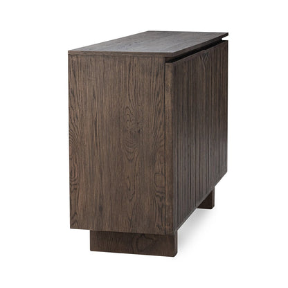 Toasted Brown Oak Veneer Buffets & Cabinet Roya Two-Door Cabinet Collection