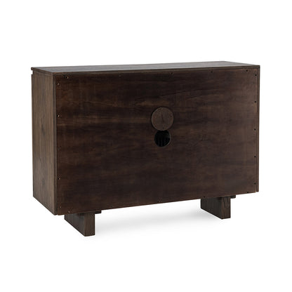 Toasted Brown Oak Veneer Buffets & Cabinet Roya Two-Door Cabinet Collection
