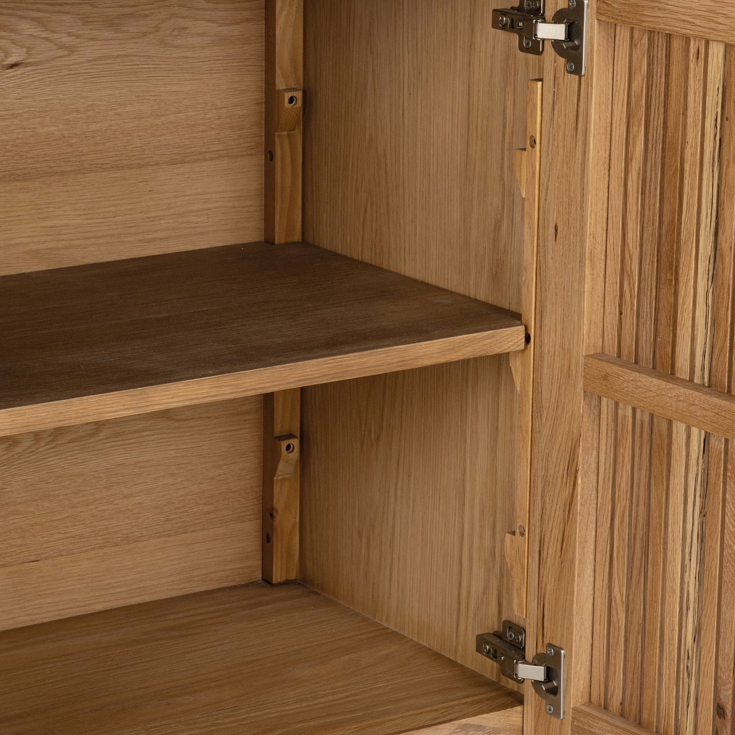 Natural Oak Oak Veneer Buffets & Cabinet Roya Two-Door Cabinet Collection