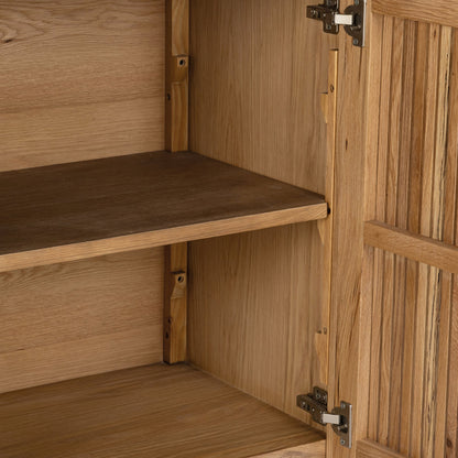 Natural Oak Oak Veneer Buffets & Cabinet Roya Two-Door Cabinet Collection
