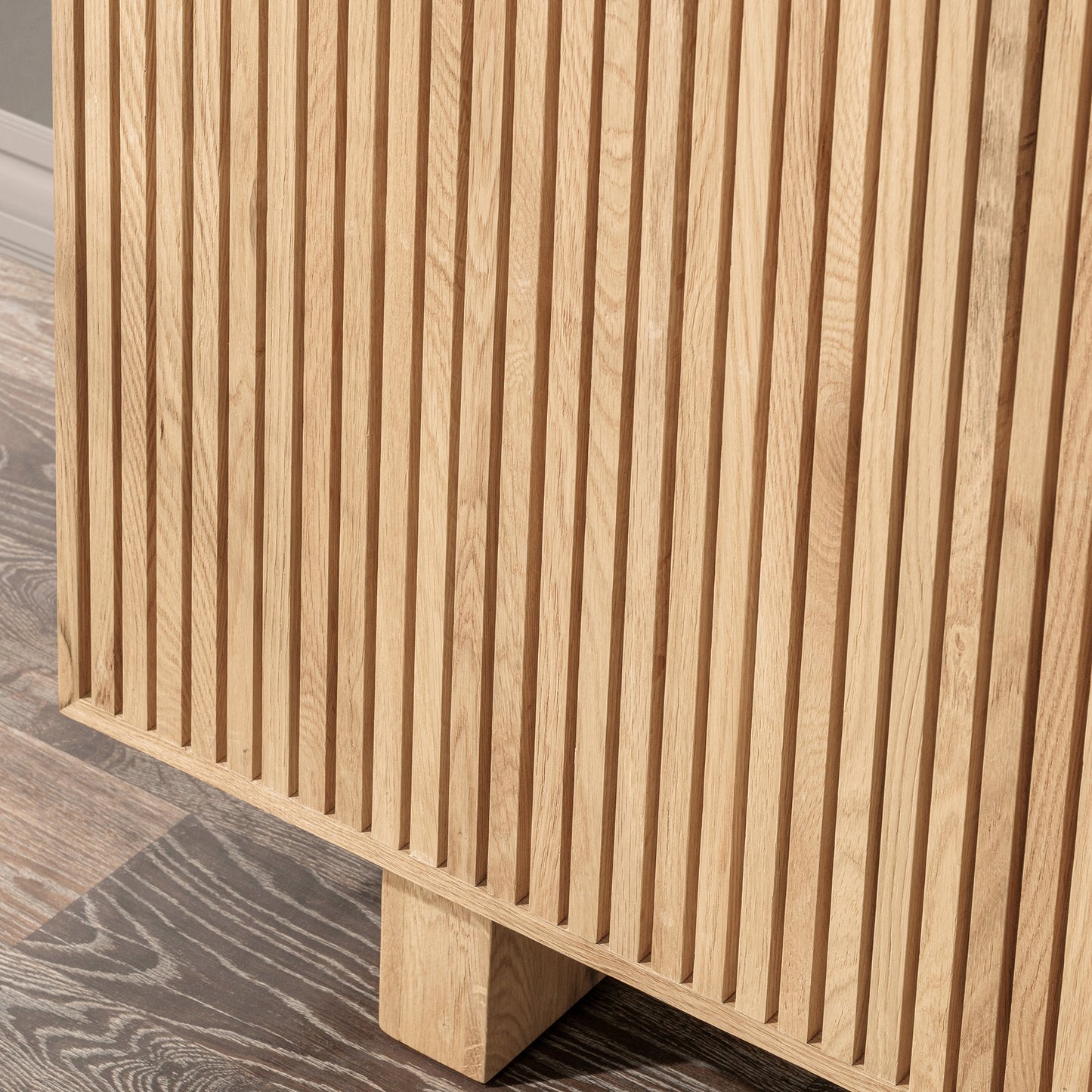 Natural Oak Oak Veneer Buffets & Cabinet Roya Two-Door Cabinet Collection