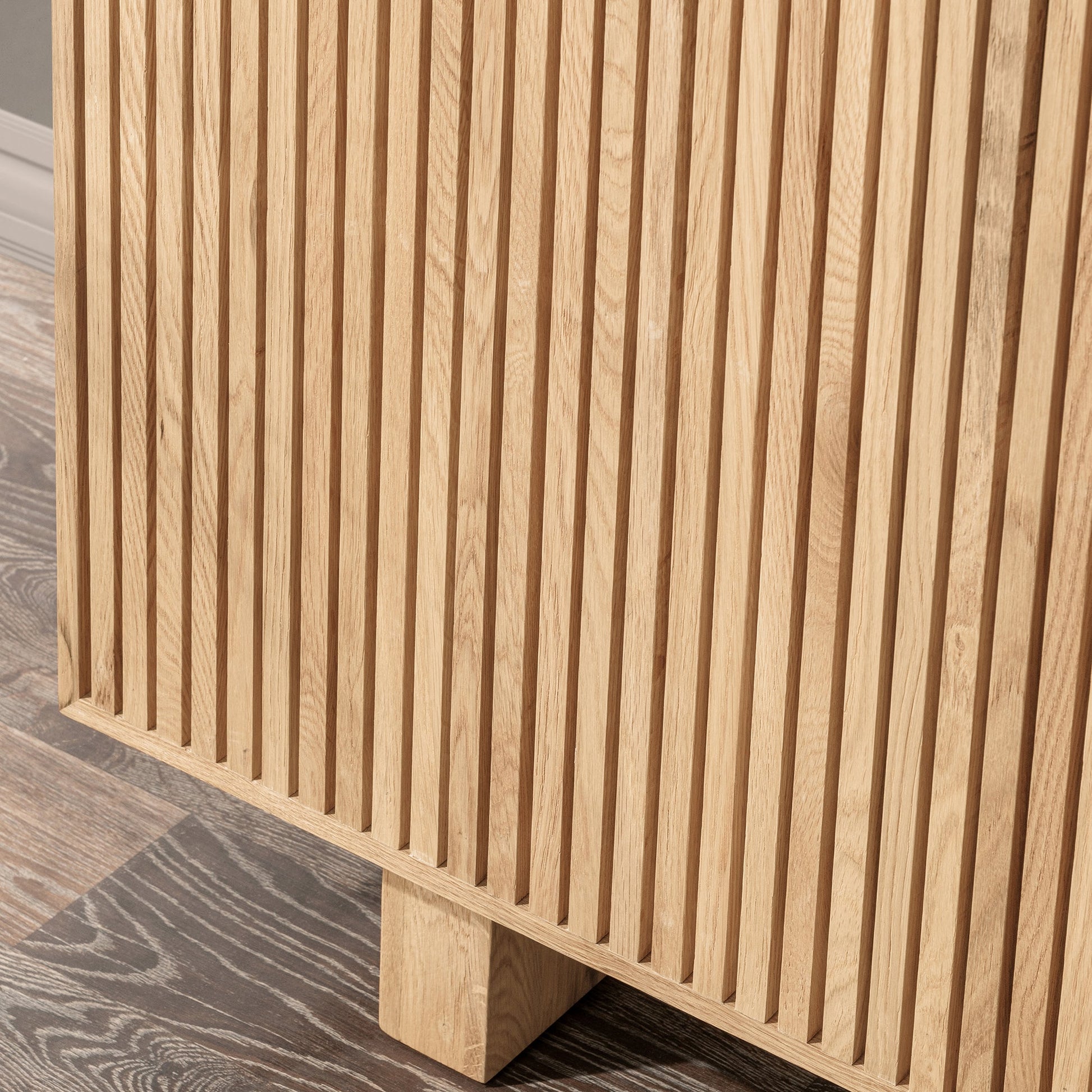 Natural Oak Oak Veneer Buffets & Cabinet Roya Two-Door Cabinet Collection
