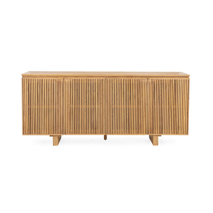 Oak Natural Oak Veneer Buffets & Cabinet Roya Four-Door Cabinet Collection