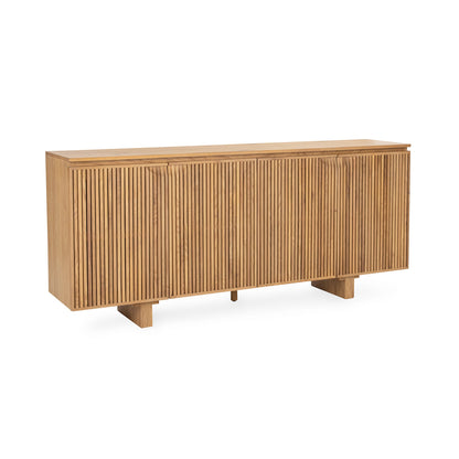 Oak Natural Oak Veneer Buffets & Cabinet Roya Four-Door Cabinet Collection