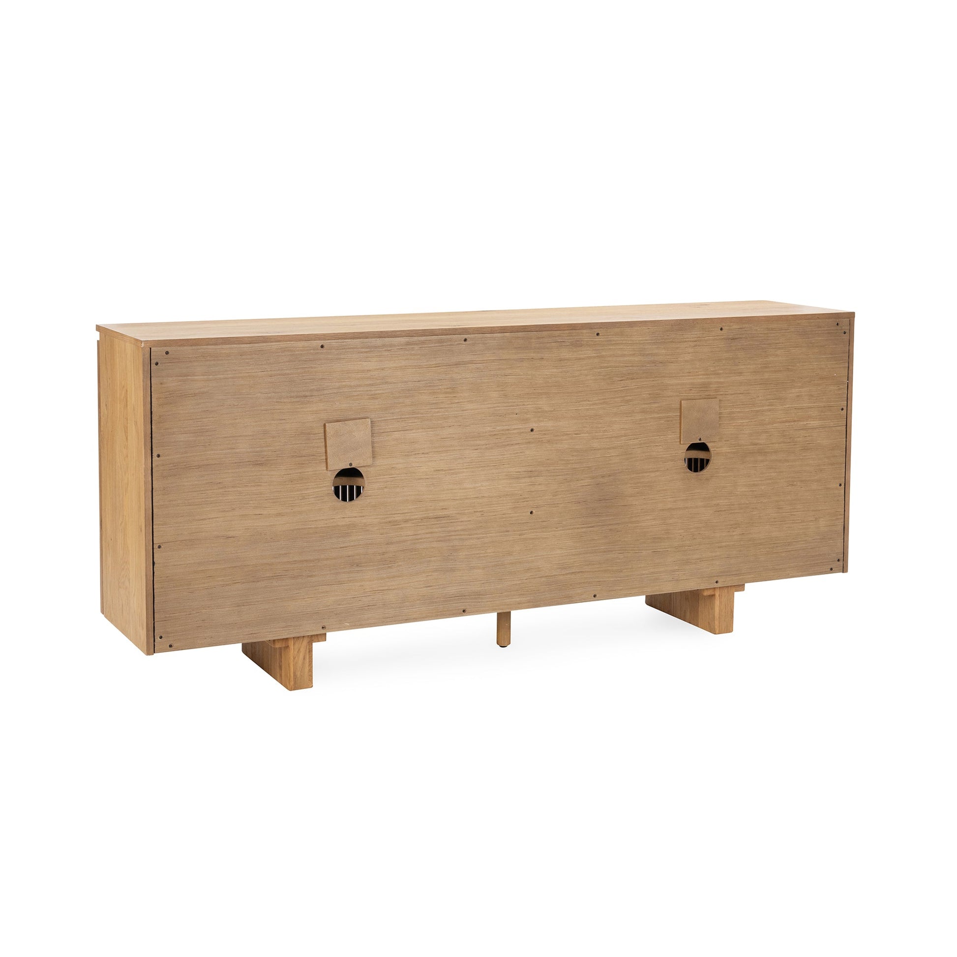 Oak Natural Oak Veneer Buffets & Cabinet Roya Four-Door Cabinet Collection