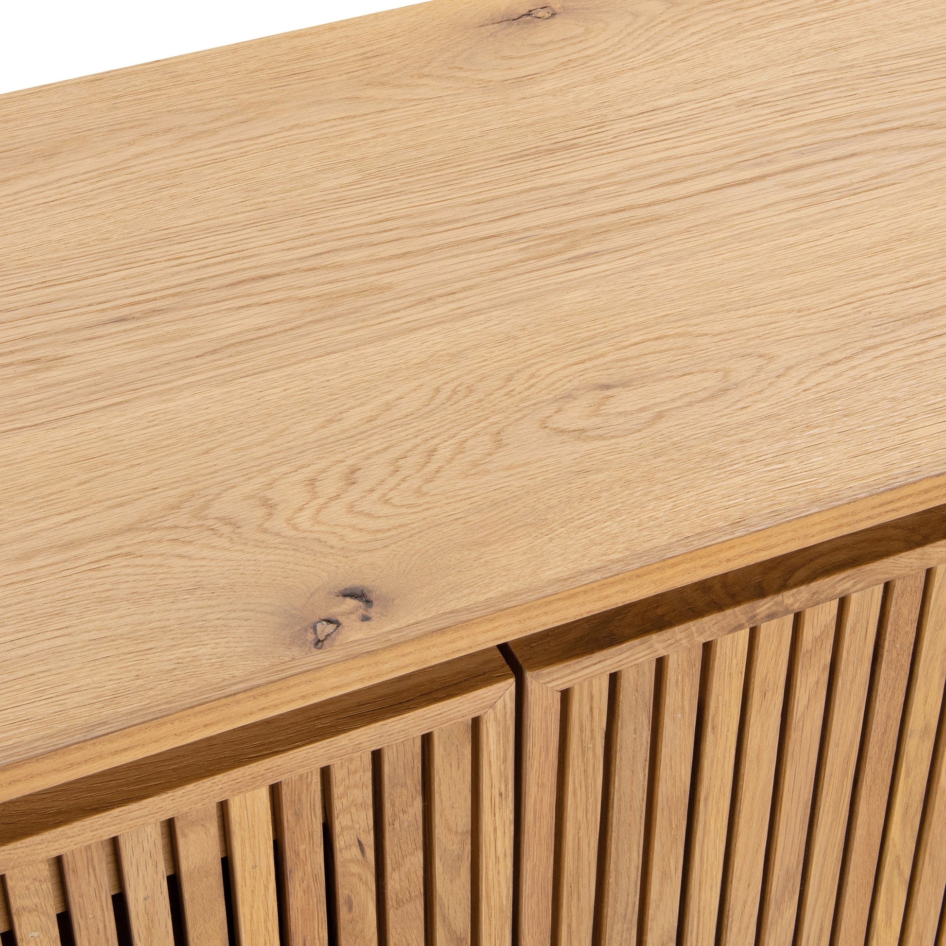 Oak Natural Oak Veneer Buffets & Cabinet Roya Four-Door Cabinet Collection
