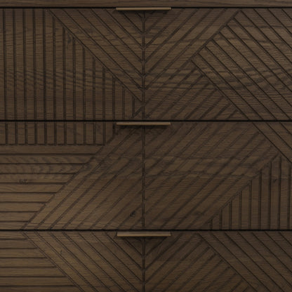 Toasted Brown Oak Veneer Dresser Santa Clara Six-Drawer Dresser Collection