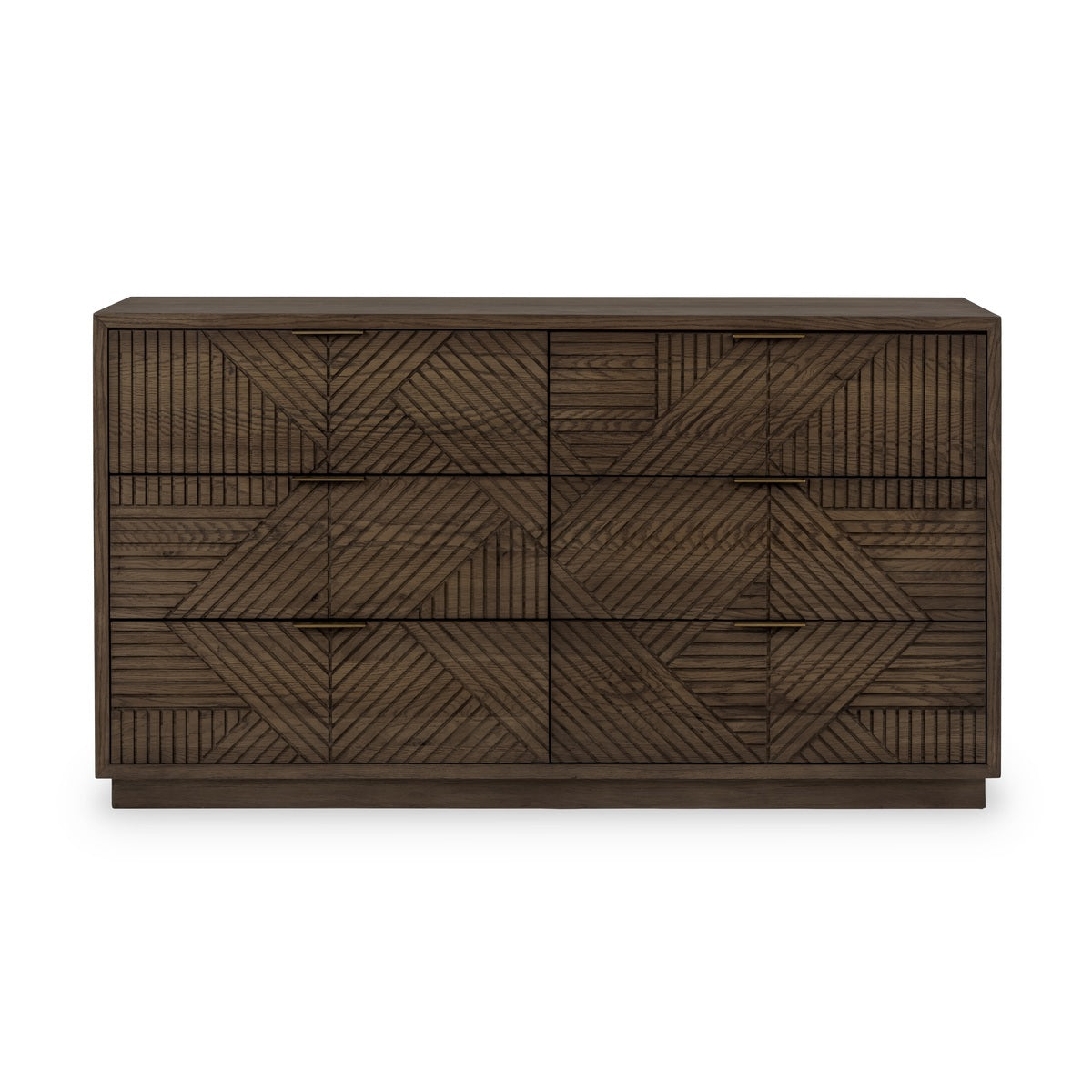Toasted Brown Oak Veneer Dresser Santa Clara Six-Drawer Dresser Collection