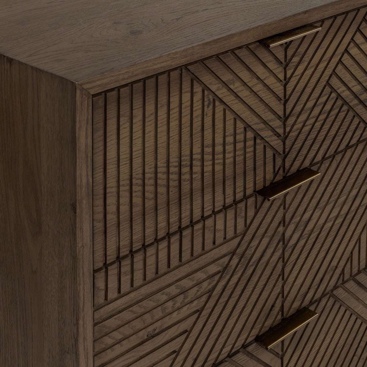Toasted Brown Oak Veneer Dresser Santa Clara Six-Drawer Dresser Collection