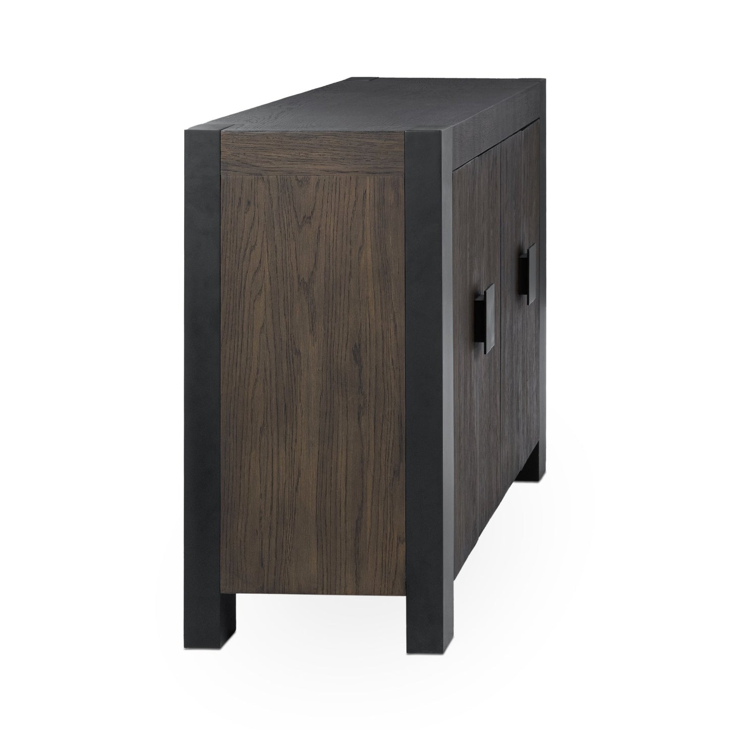 Toasted Brown Oak Veneer Buffets & Cabinet Deaven Four-Door Buffet Collection