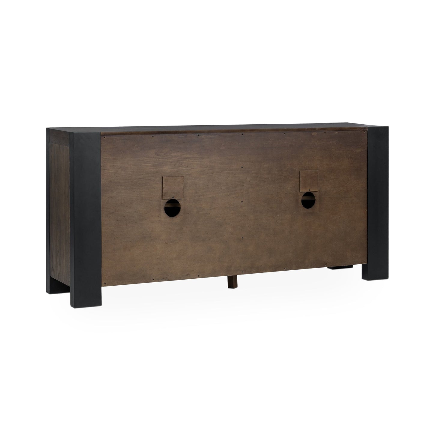 Toasted Brown Oak Veneer Buffets & Cabinet Deaven Four-Door Buffet Collection