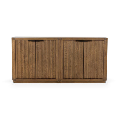 Tan Oak Oak Veneer Buffets & Cabinet Labelle Four-Door Buffet Collection